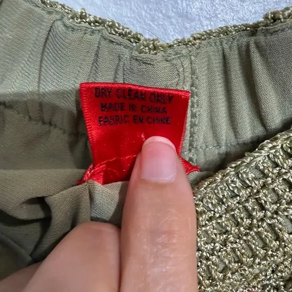 Very Vera Crochet Maxi Skirt Boho Open Knit Olive Festival Layering Sz XL - Picture 4 of 4